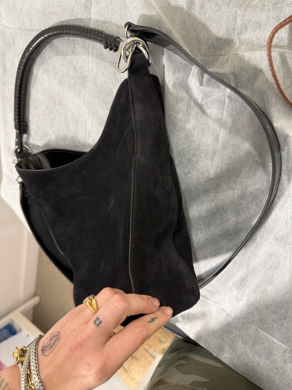 STAUD Mel Bag in Black Suede - Picture 4 of 6